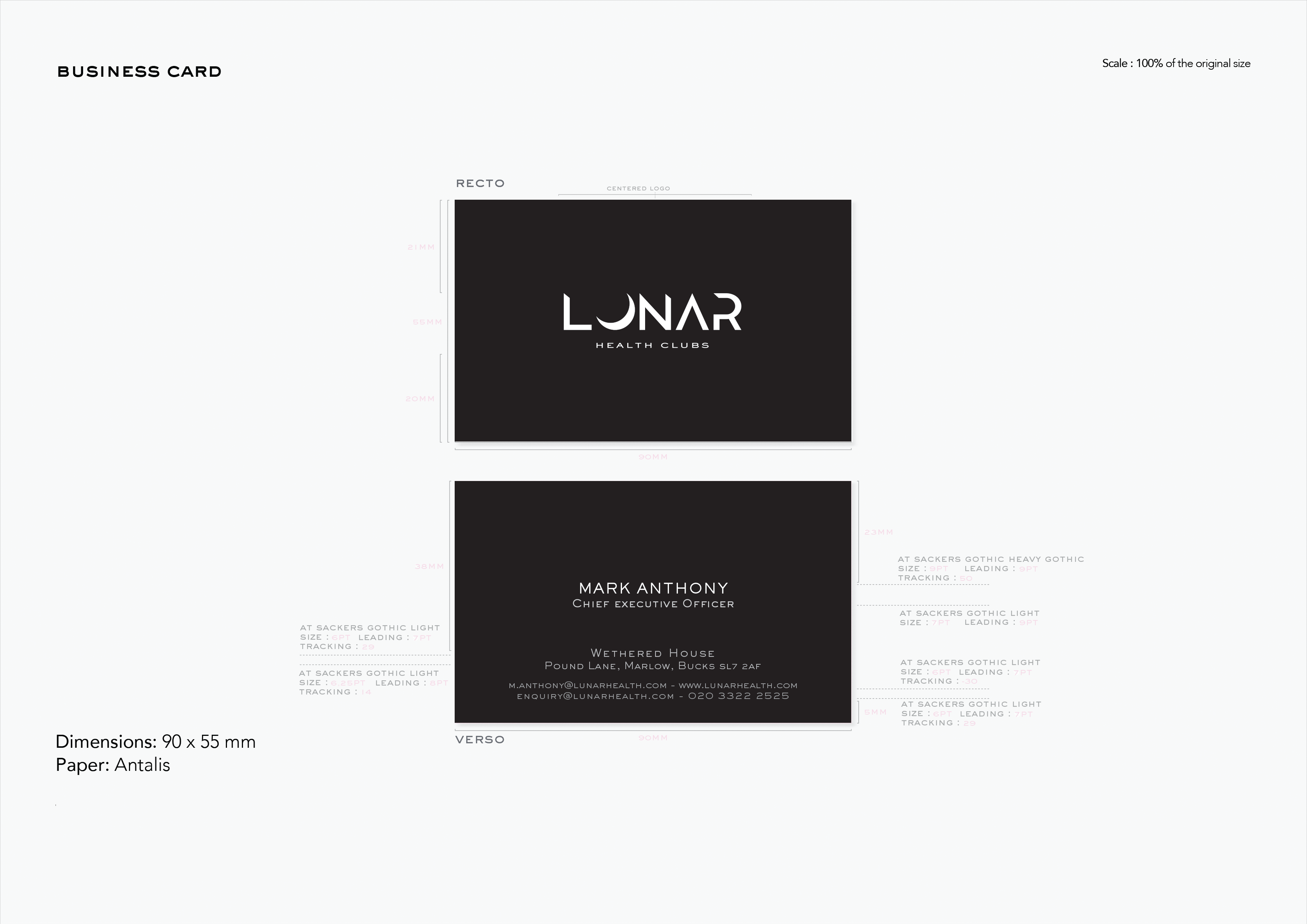 Lunar business card design
