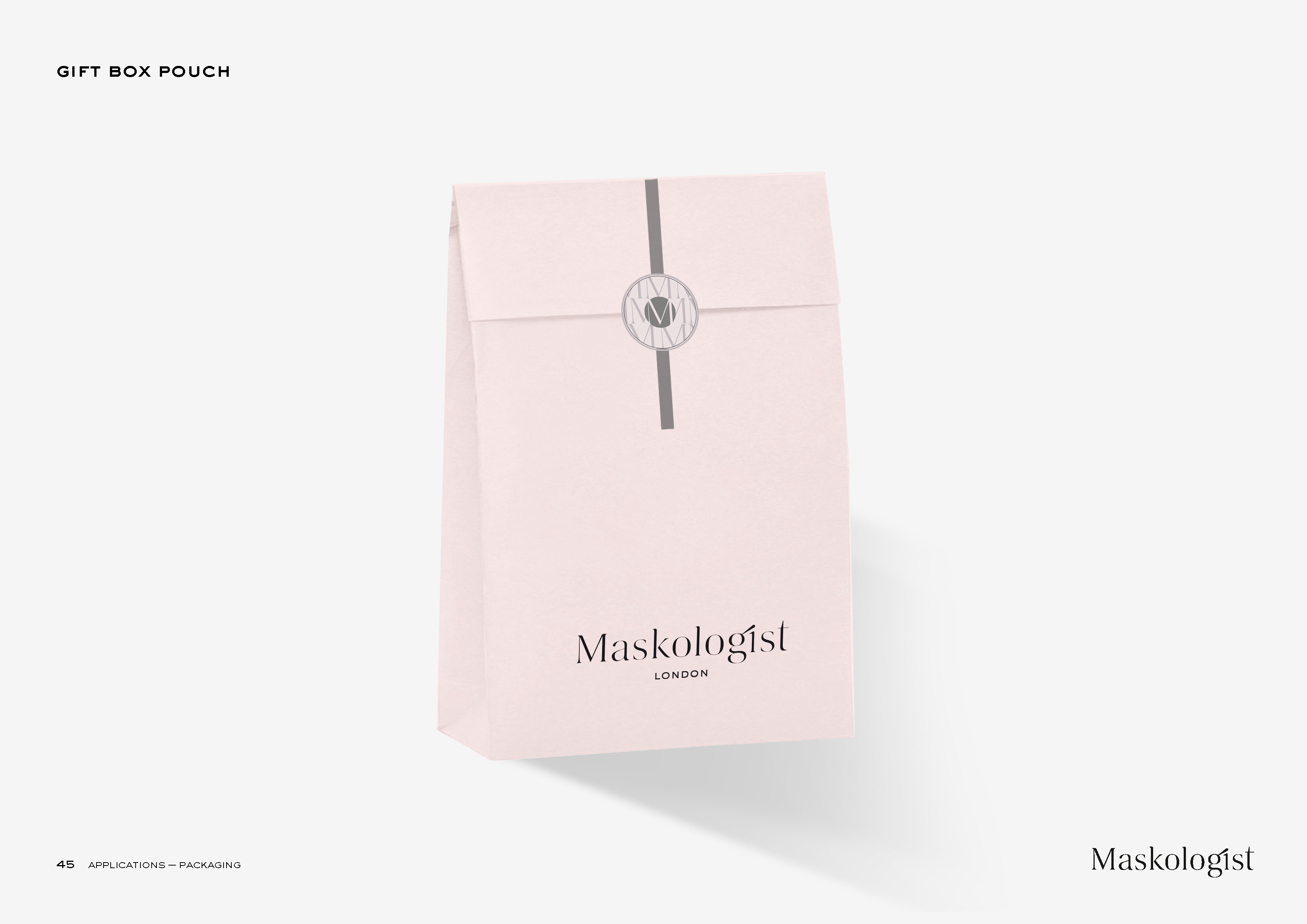 Maskologist pink gift pouch with monogram seal