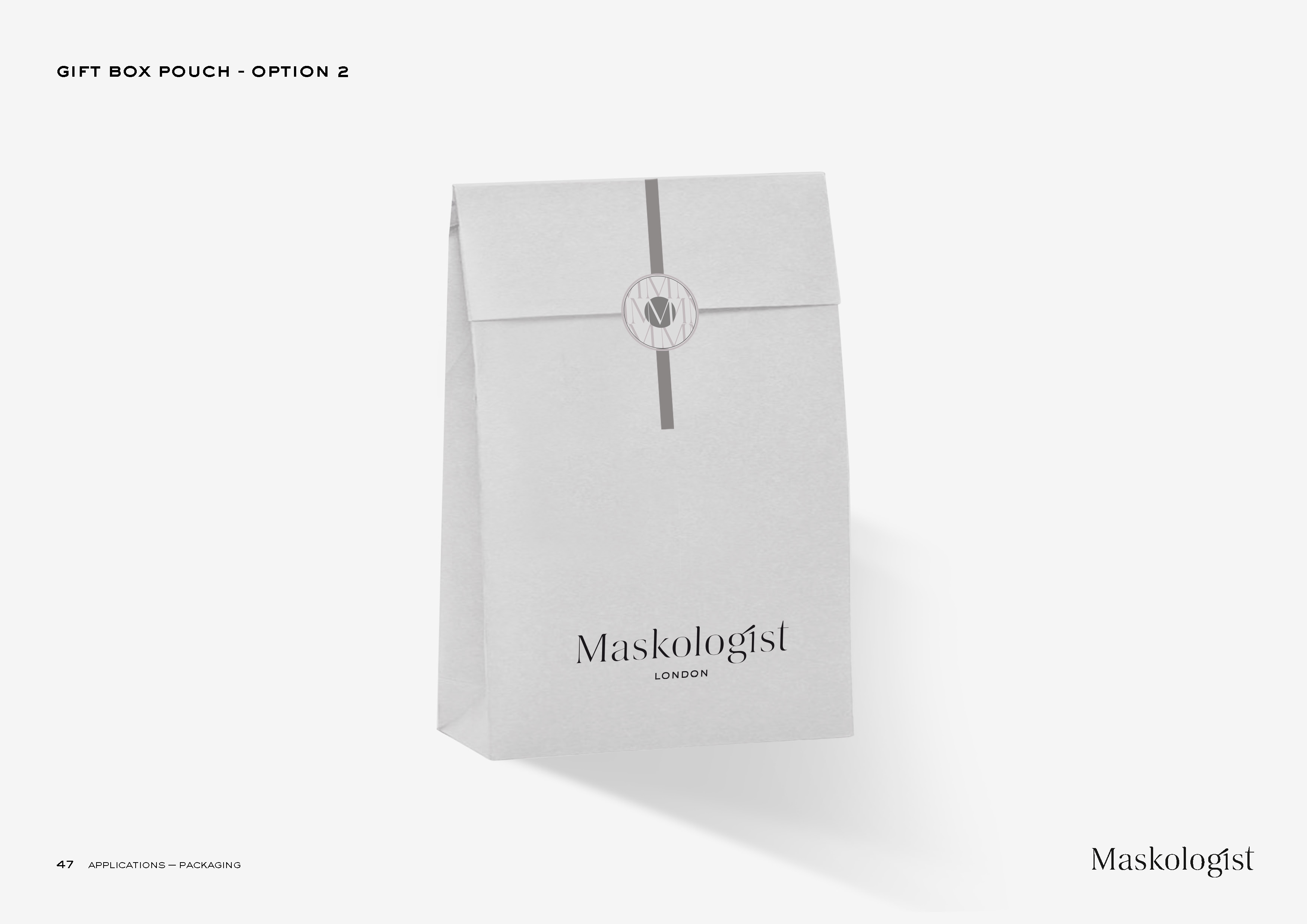 Maskologist white gift pouch